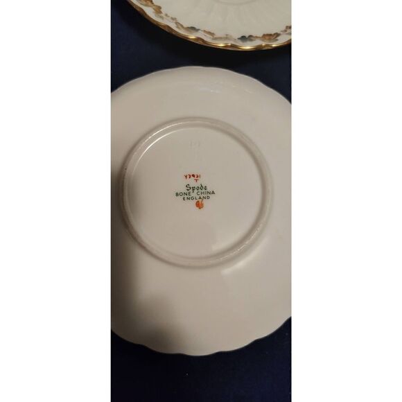 Lot of 5 Vintage Spode Monticello Vine Bone China Saucers. No chips or cracks. - Picture 4 of 5